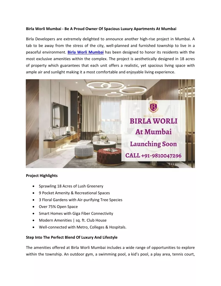 birla worli mumbai be a proud owner of spacious