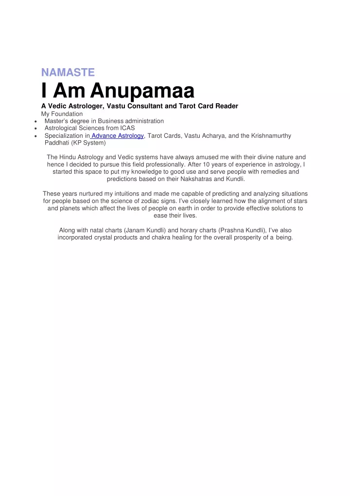 namaste i amanupamaa a vedic astrologer vastu