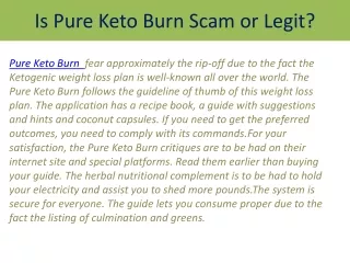Is Pure Keto Burn Scam or Legit