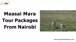 Maasai Mara tour packages from Nairobi