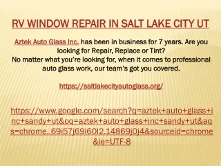 rv window repair in salt lake city ut