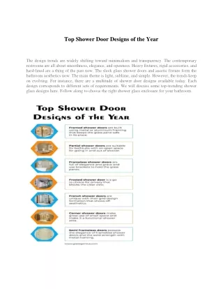 Top Shower Door Designs of the Year