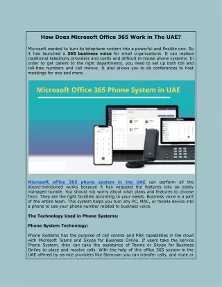 How Does Microsoft Office 365 Work in The UAE?