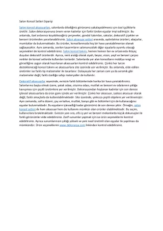 salon konsol setleri sipari i