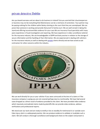 private detective Dublin