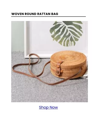 woven round rattan bag