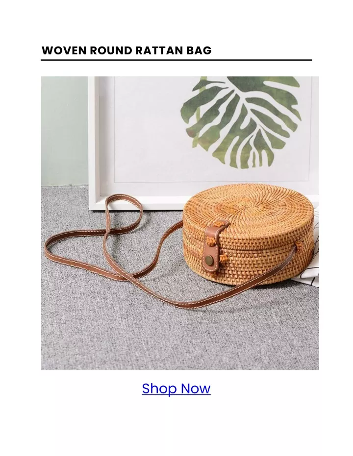 woven round rattan bag