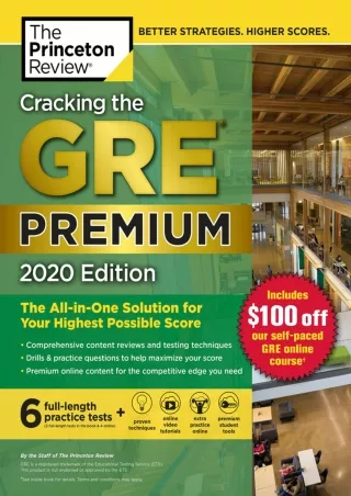 EBOOK Cracking the GRE Premium Edition with 6 Practice Tests 2020 The All in One