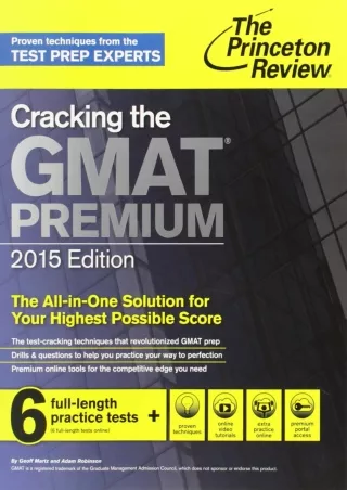 EBOOK Cracking the GMAT Premium Edition with 6 Computer Adaptive Practice Tests