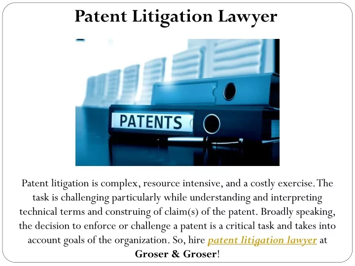 patent litigation lawyer