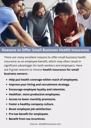 Reasons to Offer Small Business Health Insurance
