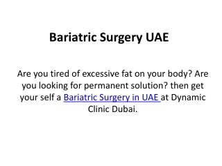 Bariatric Surgery UAE