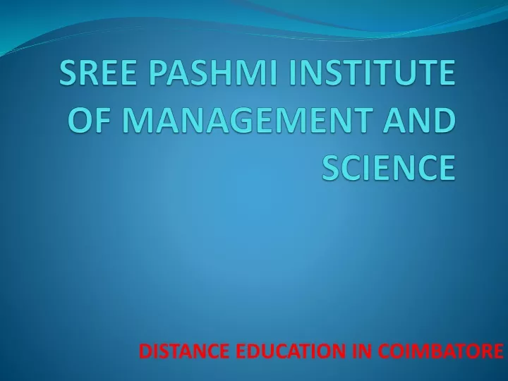 sree pashmi institute of management and science