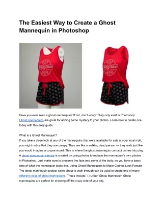 the easiest way to create a ghost mannequin