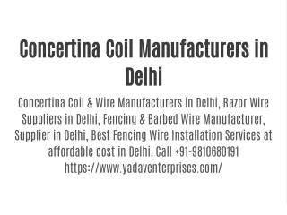 Concertina Coil Manufacturers in Delhi