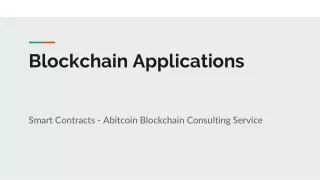 Blockchain Applications - Smart Contract by Abitcoin