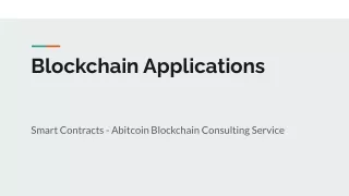 Blockchain Applications - Smart Contract by Abitcoin