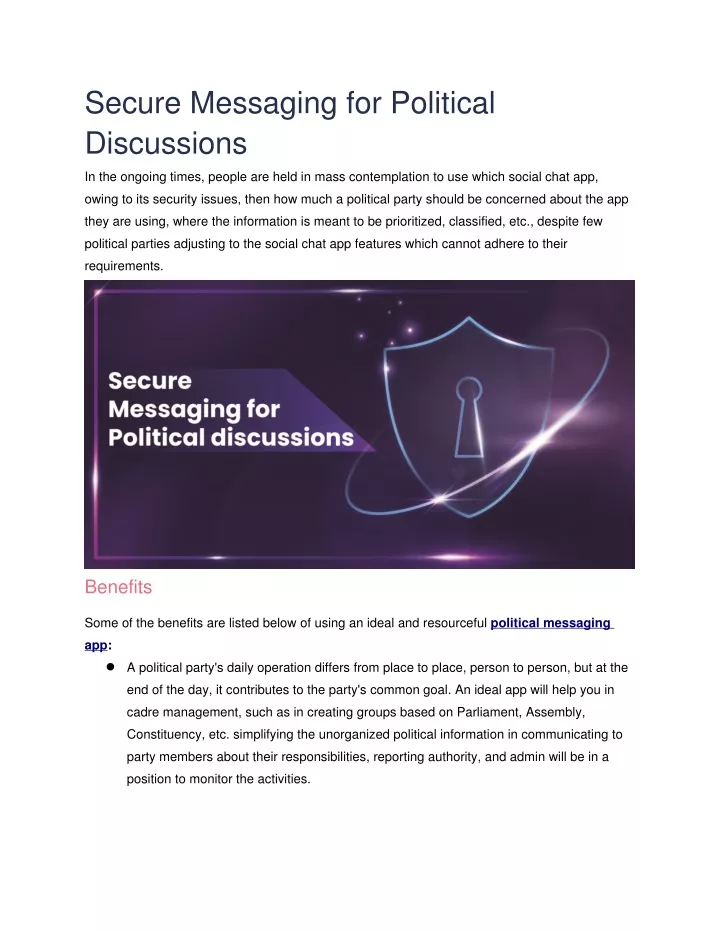 secure messaging for political discussions