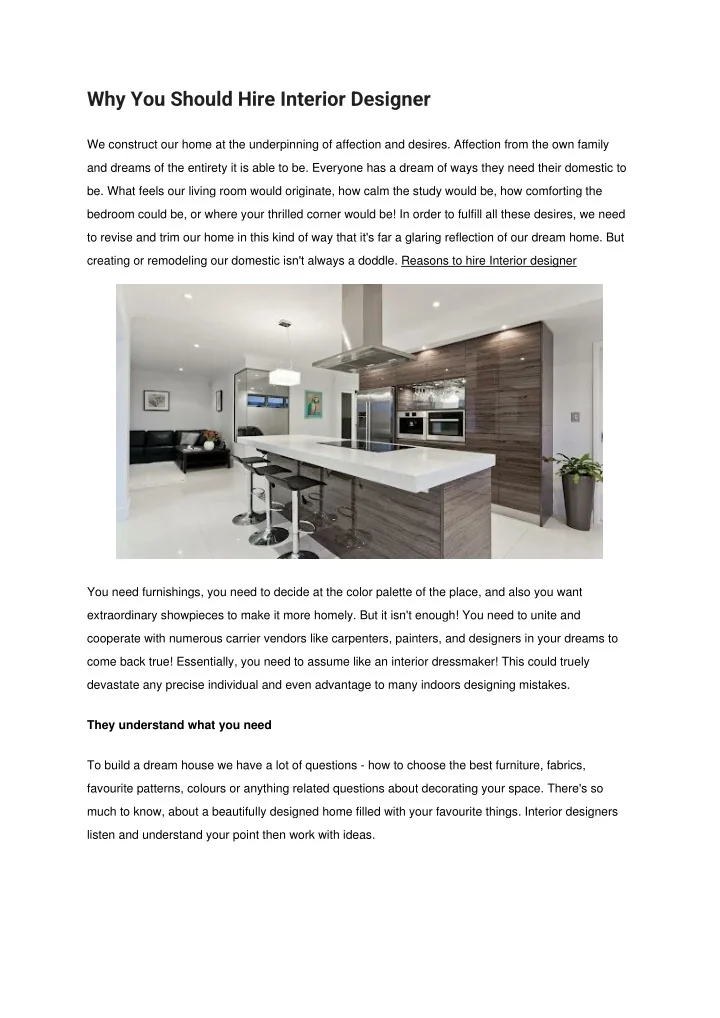 PPT - Why You Should Hire Interior Designer PowerPoint Presentation ...