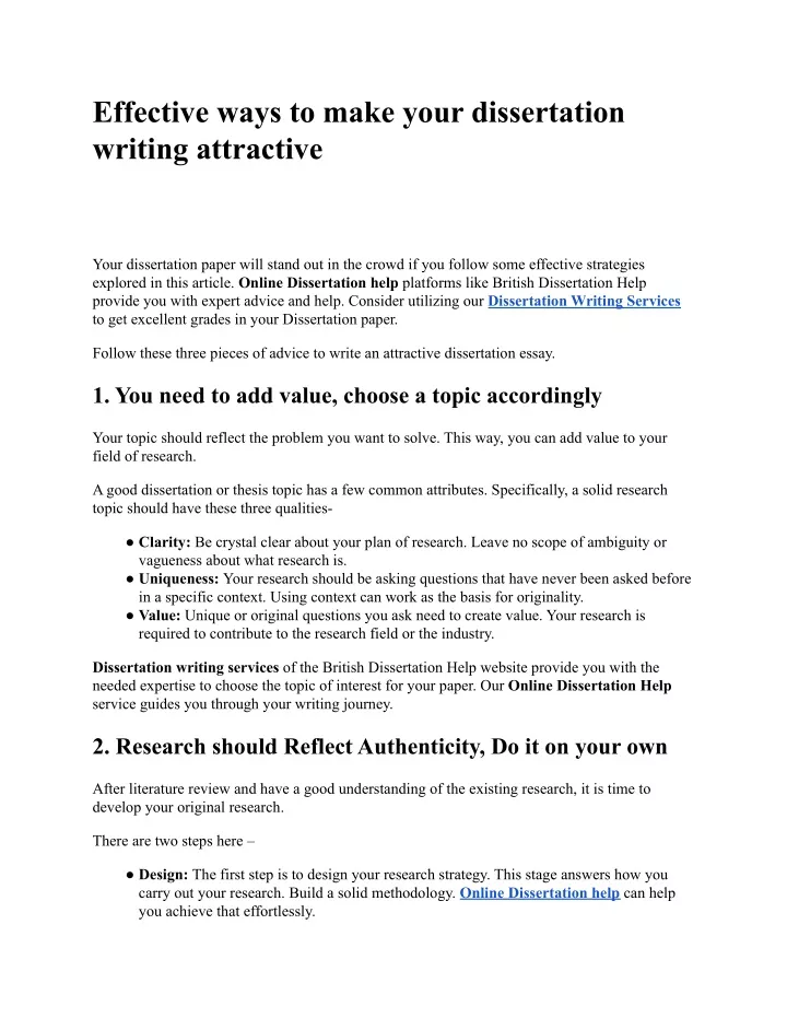 effective ways to make your dissertation writing