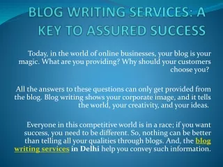 blog writing services a key to assured success