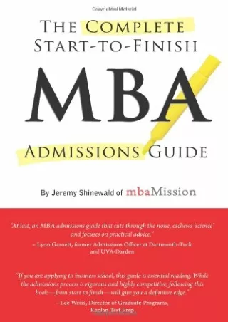 EBOOK Complete Start to Finish MBA Admissions Guide