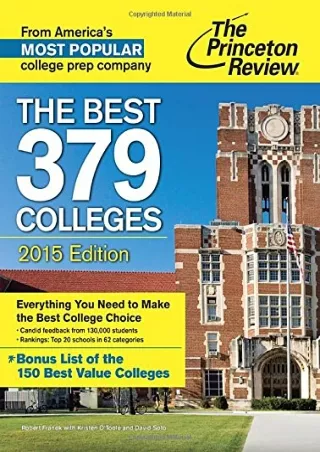 EBOOK The Best 379 Colleges 2015 Edition College Admissions Guides