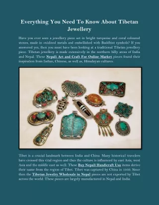 Everything You Need To Know About Tibetan Jewellery