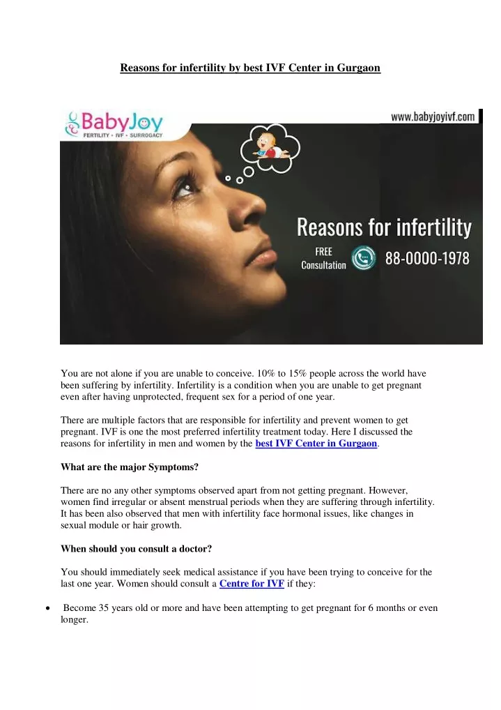 reasons for infertility by best ivf center