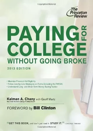 EBOOK Paying for College Without Going Broke 2013 Edition College Admissions