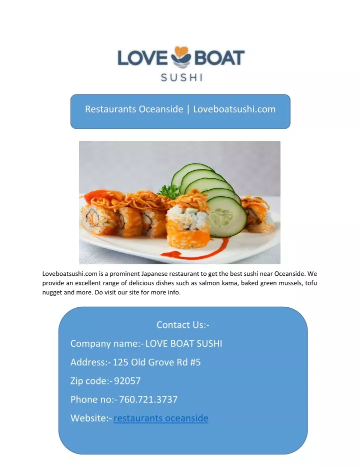 restaurants oceanside loveboatsushi com