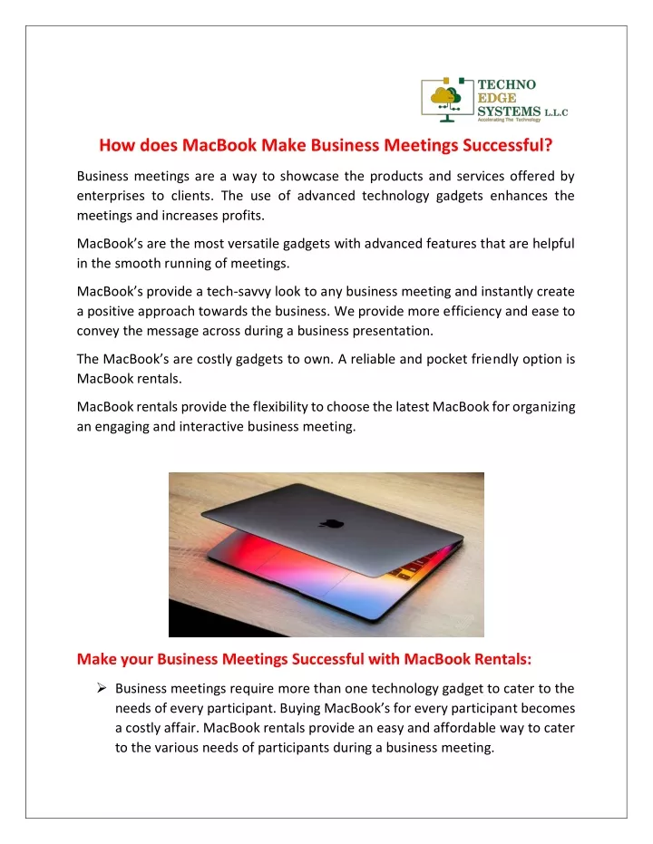 how does macbook make business meetings successful