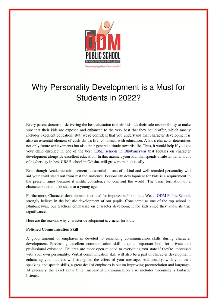 why personality development is a must