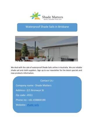 waterproof shade sails in brisbane
