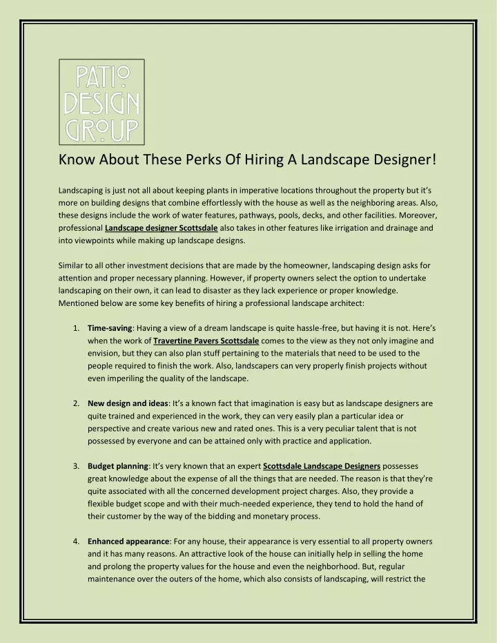 know about these perks of hiring a landscape