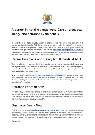 a career in hotel management career prospects