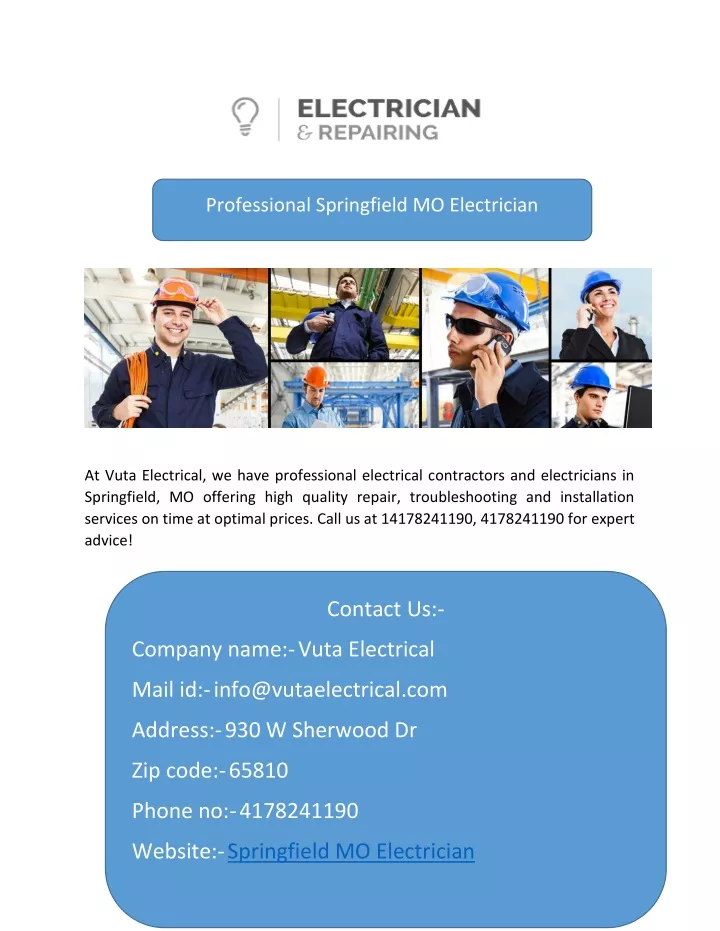 professional springfield mo electrician