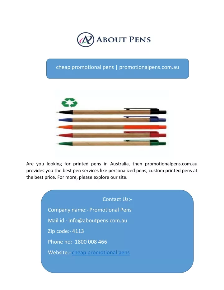 cheap promotional pens promotionalpens com au