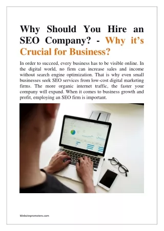 Why Should You Hire an SEO Company? - Why it’s Crucial for Business?