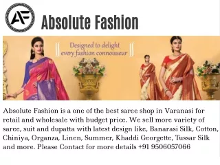 Online Banarasi Saree Shopping - Absolute Fashion