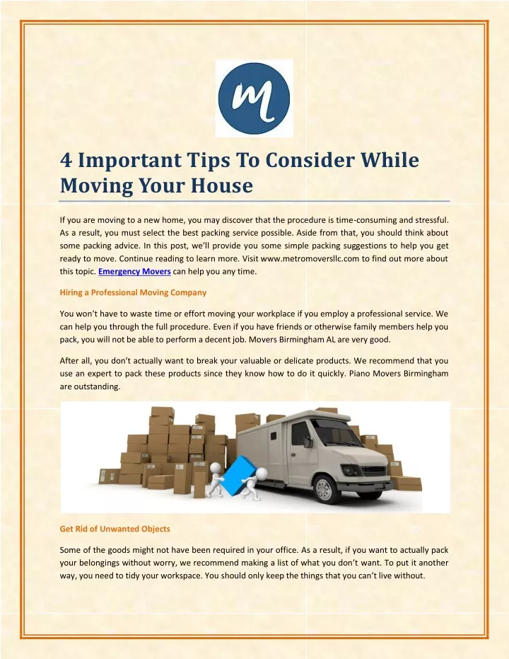 4 important tips to consider while moving your