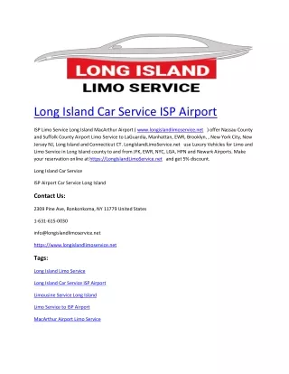long island car service isp airport