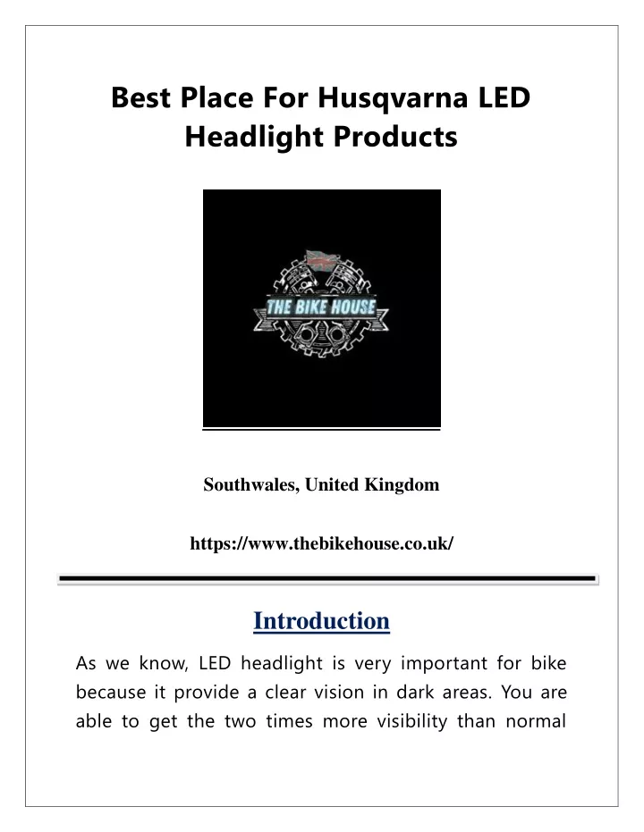 best place for husqvarna led headlight products