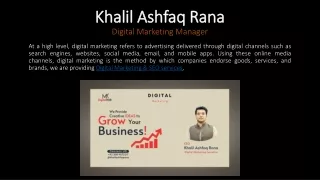 khalil ashfaq rana digital marketing manager