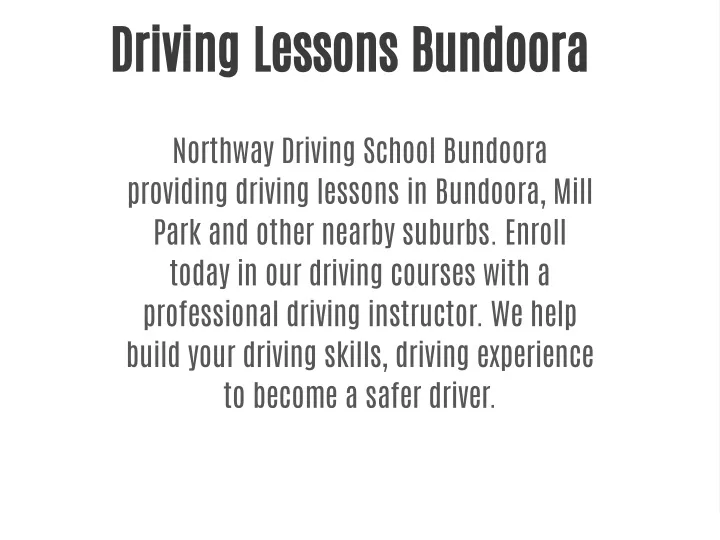 driving lessons bundoora