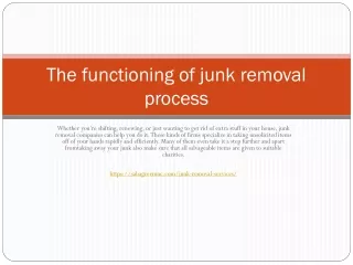 the functioning of junk removal process