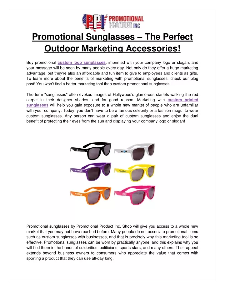 promotional sunglasses the perfect outdoor