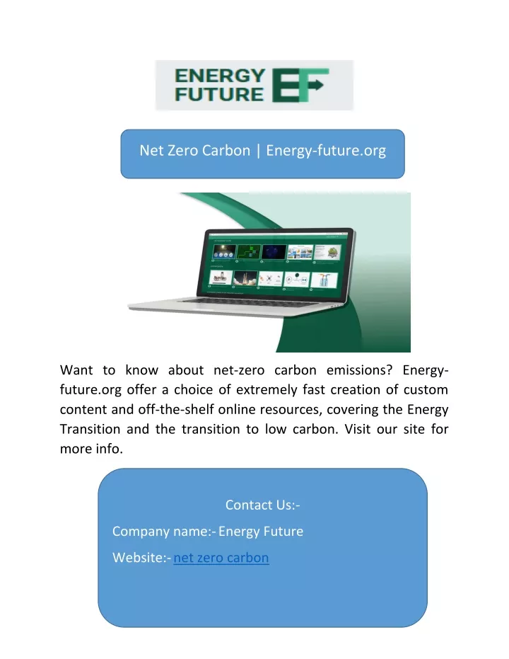 net zero carbon energy future org