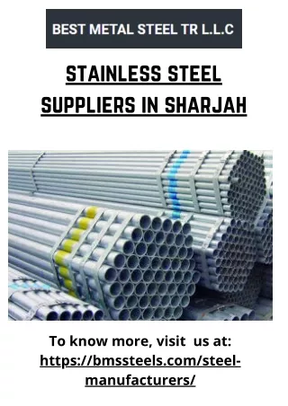Stainless Steel Suppliers in Sharjah | BMS Steels