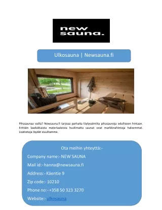 ulkosauna newsauna fi